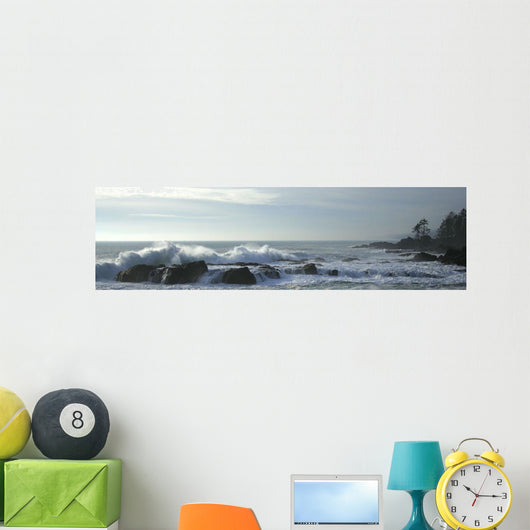 Waves On Rocky Shoreline, Botany Bay, British Columbia Wall Mural