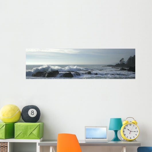 Waves On Rocky Shoreline, Botany Bay, British Columbia Wall Mural