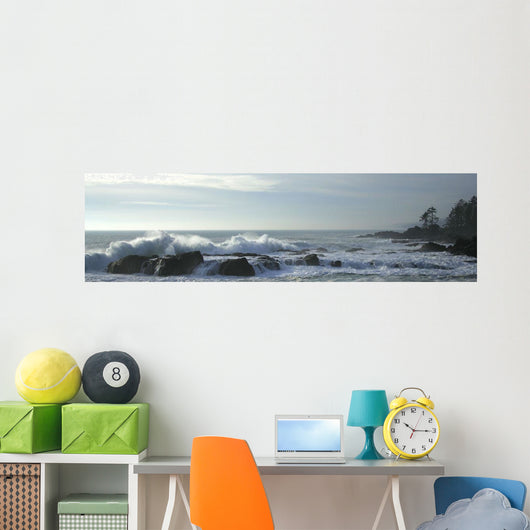 Waves On Rocky Shoreline, Botany Bay, British Columbia Wall Mural