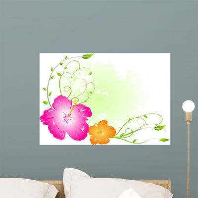 Design Floral Wall Decal shown on a wall