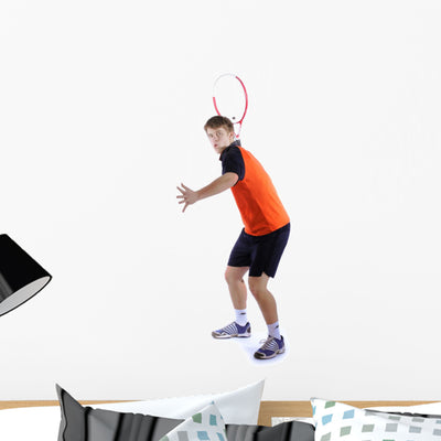Tennis Wall Decal shown on a wall