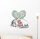 White Unicorn and Princess Sleeping Wall Decal