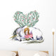 White Unicorn and Princess Sleeping Wall Decal