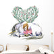 White Unicorn and Princess Sleeping Wall Decal
