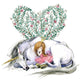 White Unicorn and Princess Sleeping Wall Decal