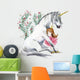 White Unicorn and Princess Wall Decal