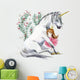 White Unicorn and Princess Wall Decal