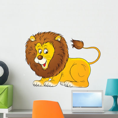 Lion Wall Decal shown on a wall