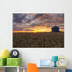 Sunrise Over A Barley Field And Grain Silo On A Farm Wall Mural
