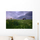 Prairie Wildflowers And An Old Farm Granary Under A Summer Storm Wall Mural