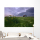 Prairie Wildflowers And An Old Farm Granary Under A Summer Storm Wall Mural