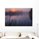 A Foggy Summer Sunrise On A Prairie Pond In Central Alberta Wall Mural
