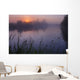 A Foggy Summer Sunrise On A Prairie Pond In Central Alberta Wall Mural