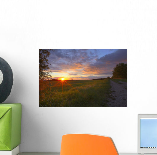 Sunset On The Rolling Hills Of The Prairies Of Alberta Wall Mural