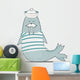 Nautical Mustachioed Walrus Wall Decal