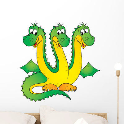 Dragon Wall Decal shown on a wall