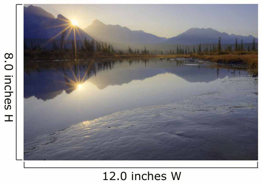 Sunrise Over The North Saskatchewan River In The Canadian Rockies Wall Mural