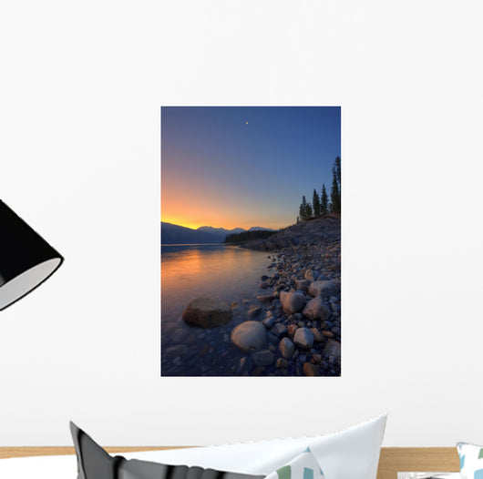 Summer Sunrise On Abraham Lake In The Canadian Rockies Wall Mural