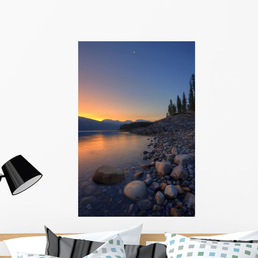 Summer Sunrise On Abraham Lake In The Canadian Rockies Wall Mural