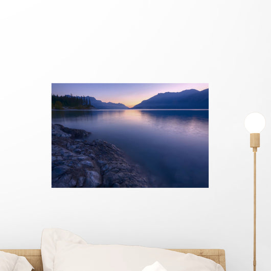 Summer Sunrise On Abraham Lake In The Canadian Rockies Wall Mural