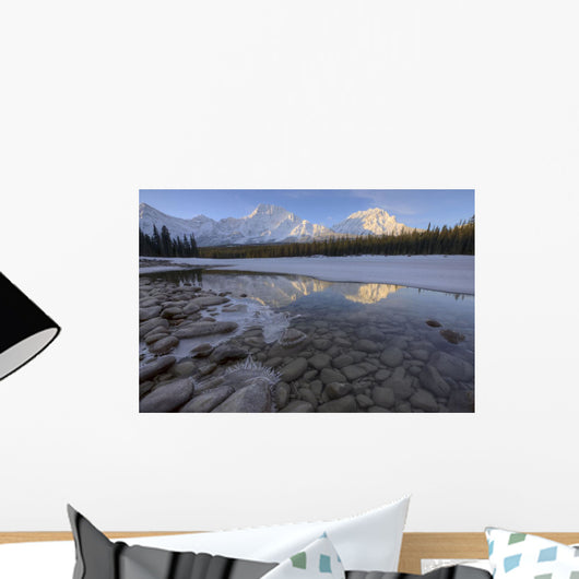 Winter Sunrise On The Athabasca River In Jasper National Park Wall Mural