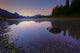 Early Morning On A Fog Covered Maligne Lake In Jasper National Park Wall Mural