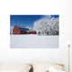 Red Barn, Winter, Grande Pointe, Manitoba, Canada Wall Mural