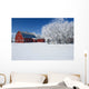 Red Barn, Winter, Grande Pointe, Manitoba, Canada Wall Mural