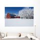 Red Barn, Winter, Grande Pointe, Manitoba, Canada Wall Mural