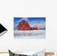 Red Barn, Winter, Grande Pointe, Manitoba, Canada Wall Mural