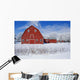 Red Barn, Winter, Grande Pointe, Manitoba, Canada Wall Mural