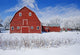 Red Barn, Winter, Grande Pointe, Manitoba, Canada Wall Mural