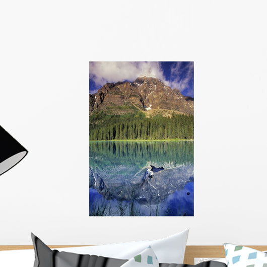 Chephren Lake And Mt Chephren, Banff National Park, Alberta Wall Mural
