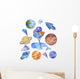 Space Whale Watercolor Galaxy Wall Decal Sticker Set
