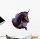 Artistic Black Purple Unicorn Wall Decal