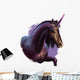 Artistic Black Purple Unicorn Wall Decal