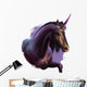Artistic Black Purple Unicorn Wall Decal