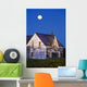 Abandoned House And Moon At Dusk, Perce, Gaspesie, Quebec Wall Mural