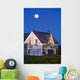 Abandoned House And Moon At Dusk, Perce, Gaspesie, Quebec Wall Mural