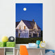 Abandoned House And Moon At Dusk, Perce, Gaspesie, Quebec Wall Mural