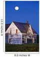 Abandoned House And Moon At Dusk, Perce, Gaspesie, Quebec Wall Mural