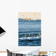 Gannets In Flight And Perce Rock At Sunrise From Barachois Wall Mural