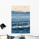Gannets In Flight And Perce Rock At Sunrise From Barachois Wall Mural