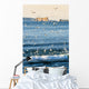 Gannets In Flight And Perce Rock At Sunrise From Barachois Wall Mural