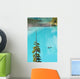 Canoeing On Turquoise Water Of Moraine Lake Wall Mural