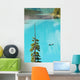 Canoeing On Turquoise Water Of Moraine Lake Wall Mural