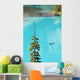 Canoeing On Turquoise Water Of Moraine Lake Wall Mural