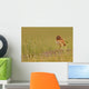 Digitally Enhanced Image With Painterly Effect Of Burrowing Owl Chick Wall Mural