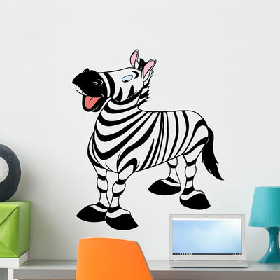Zebra Wall Decal shown on a wall