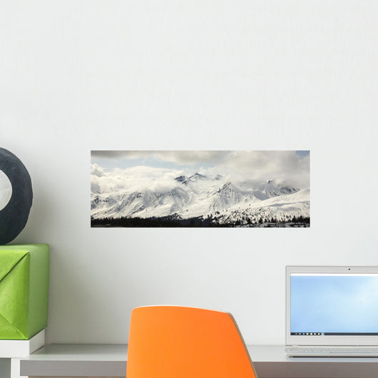 Panoramic View Of Snow-Covered St Elias Mountains Wall Mural